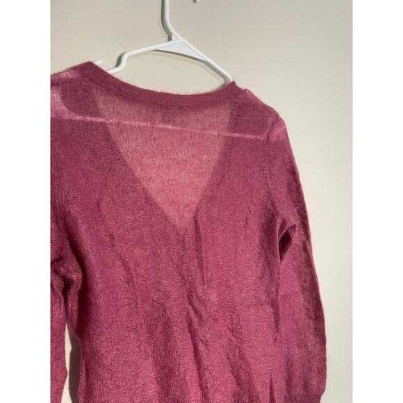 J.Jill Mohair and Wool Blend Cardigan in Wine Color - Picture 6 of 8